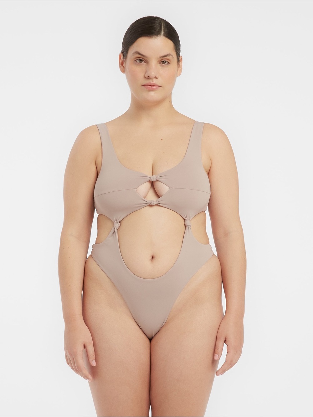Riot Swim Kingston Cutout One-Piece Swimsuit in Light Taupe